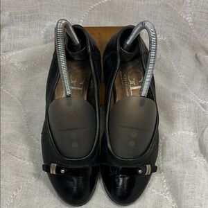 AGL made in Italy leather ballet flats with metal buckle